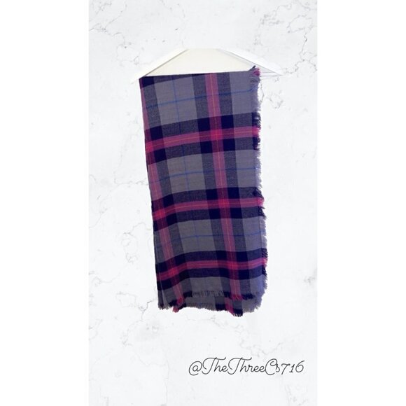 A New Day Oversized scarf/ blanket purple plaid OS - Picture 1 of 3